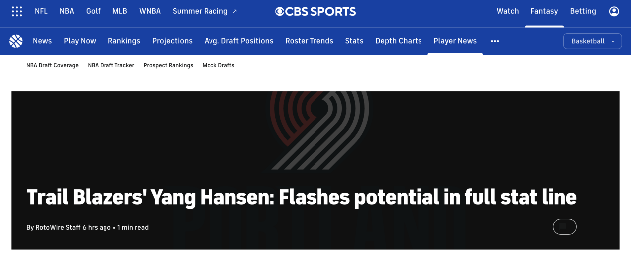 皇冠皇冠足球平台
_美媒热议杨瀚森NBA夏季联赛出色表现 网友称开拓者捡了“大漏”皇冠皇冠足球平台
!